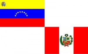 Banderas de Venezuela y Perú